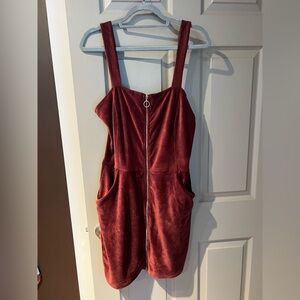Burgundy corduroy mini dress. Size L. Like New condition.